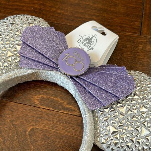 Disney Silver and Purple Minnie Mouse Ears Headband - Picture 4 of 5